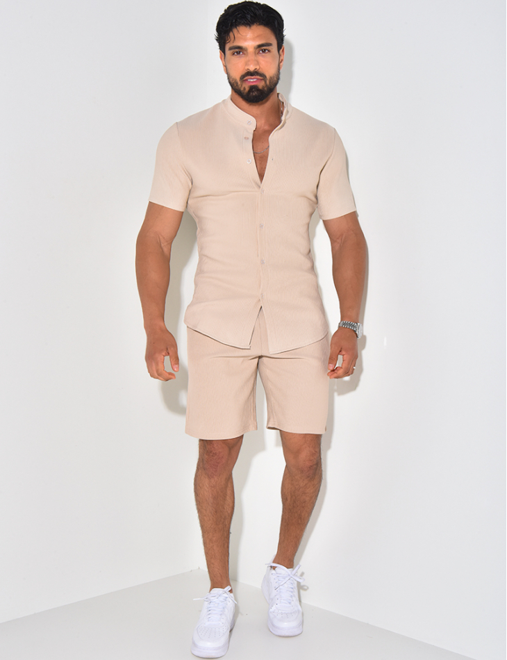 Ensemble texturé short et chemise Ensemble texturé short et chemise