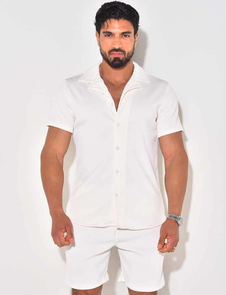 Ensemble short et chemise plissé Ensemble short et chemise plissé