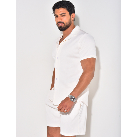 Ensemble short et chemise plissé Ensemble short et chemise plissé