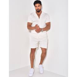 Ensemble short et chemise plissé Ensemble short et chemise plissé