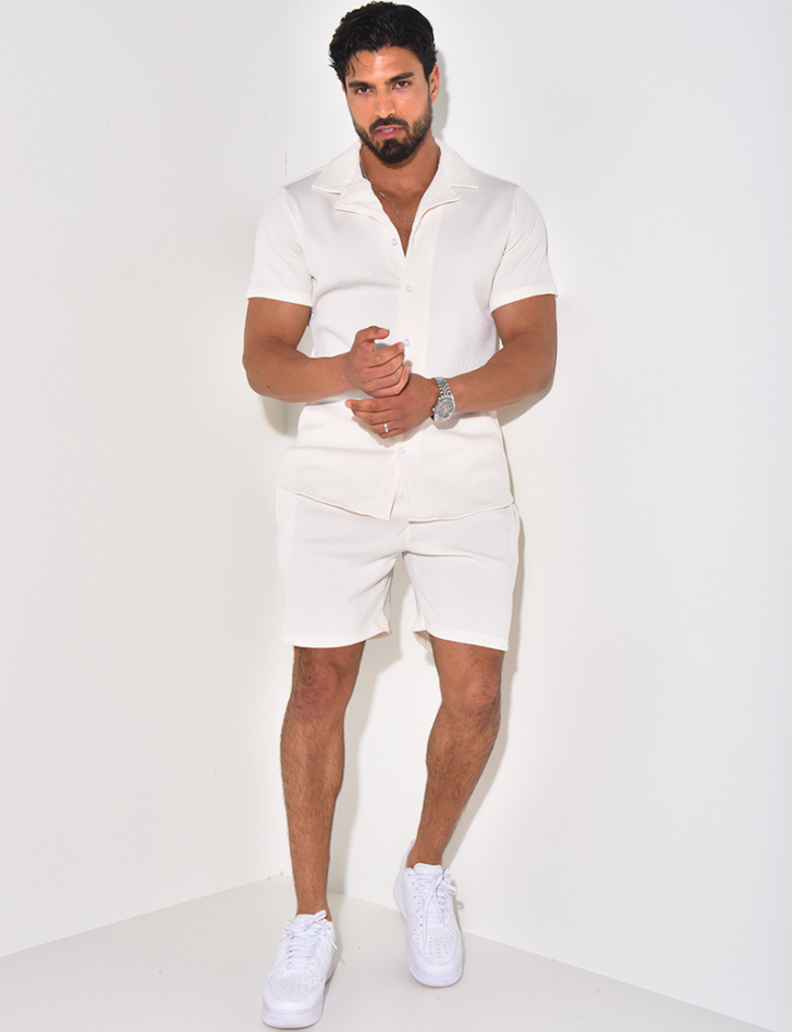 Ensemble short et chemise plissé Ensemble short et chemise plissé