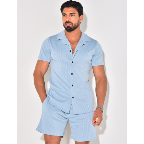 Ensemble short et chemise plissé