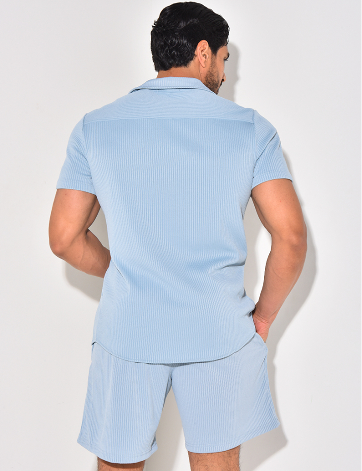 Ensemble short et chemise plissé