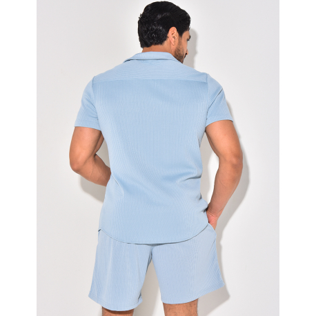 Ensemble short et chemise plissé