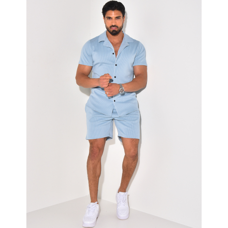Ensemble short et chemise plissé
