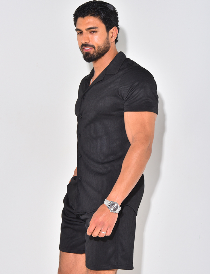 Ensemble short et chemise plissé Ensemble short et chemise plissé