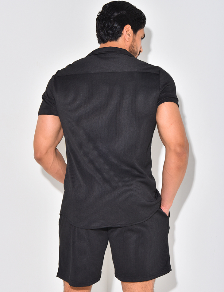 Ensemble short et chemise plissé Ensemble short et chemise plissé