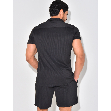 Ensemble short et chemise plissé Ensemble short et chemise plissé