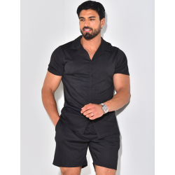 Ensemble short et chemise plissé Ensemble short et chemise plissé