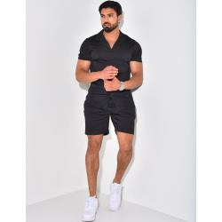 Ensemble short et chemise plissé Ensemble short et chemise plissé