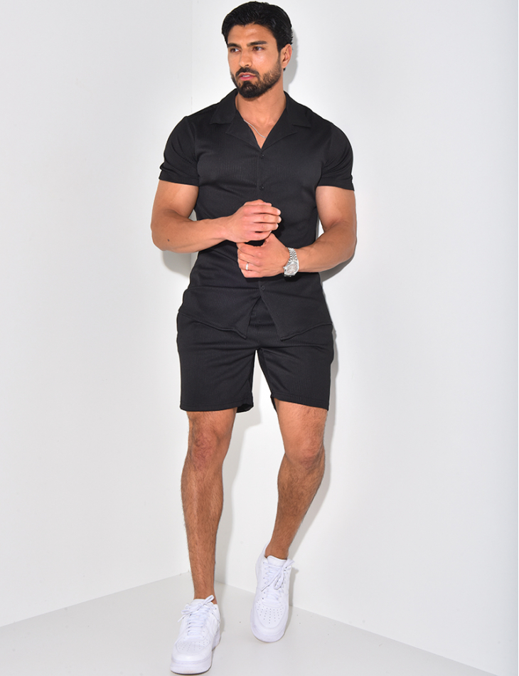 Ensemble short et chemise plissé Ensemble short et chemise plissé