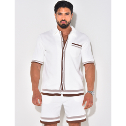 Ensemble short et chemise nid d'abeille Ensemble short et chemise nid d'abeille