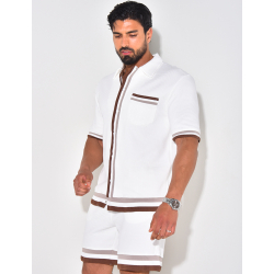 Ensemble short et chemise nid d'abeille Ensemble short et chemise nid d'abeille