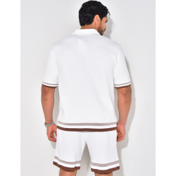 Ensemble short et chemise nid d'abeille Ensemble short et chemise nid d'abeille