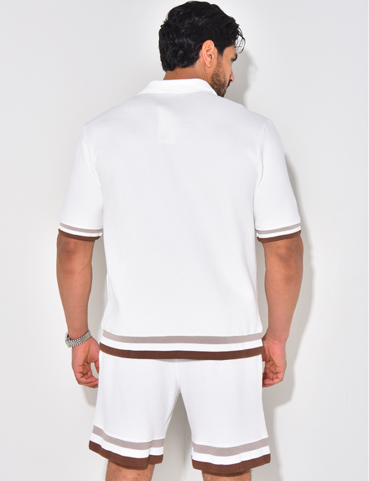 Ensemble short et chemise nid d'abeille Ensemble short et chemise nid d'abeille