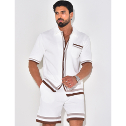 Ensemble short et chemise nid d'abeille Ensemble short et chemise nid d'abeille