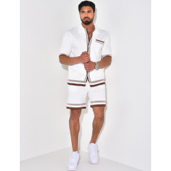 Ensemble short et chemise nid d'abeille Ensemble short et chemise nid d'abeille