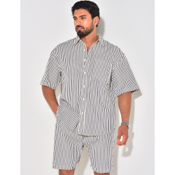 Ensemble short et chemise à rayures Ensemble short et chemise à rayures