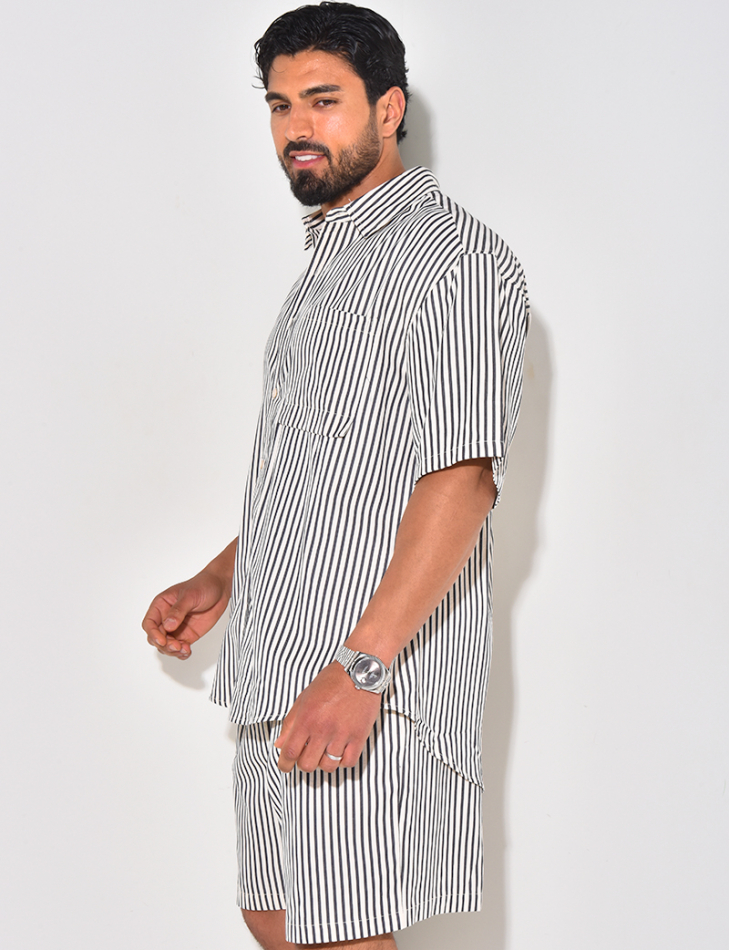 Ensemble short et chemise à rayures Ensemble short et chemise à rayures