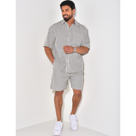 Ensemble short et chemise à rayures Ensemble short et chemise à rayures