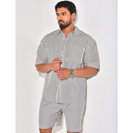 Ensemble short et chemise à rayures Ensemble short et chemise à rayures