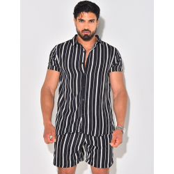 Ensemble short et chemise à rayures Ensemble short et chemise à rayures