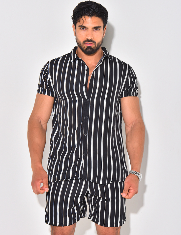 Ensemble short et chemise à rayures Ensemble short et chemise à rayures
