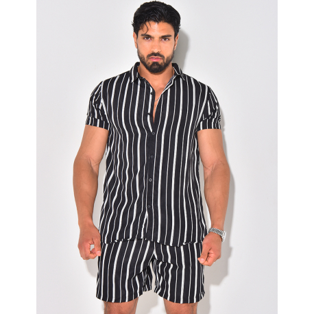 Ensemble short et chemise à rayures Ensemble short et chemise à rayures