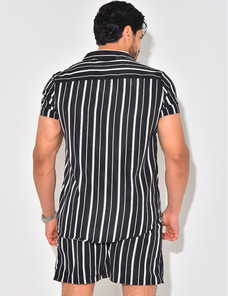 Ensemble short et chemise à rayures Ensemble short et chemise à rayures