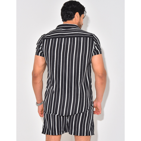 Ensemble short et chemise à rayures Ensemble short et chemise à rayures