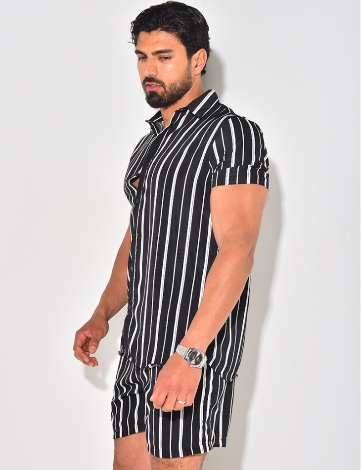 Ensemble short et chemise à rayures Ensemble short et chemise à rayures