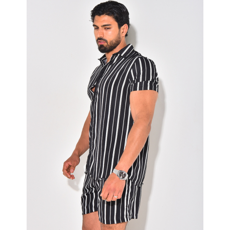 Ensemble short et chemise à rayures Ensemble short et chemise à rayures