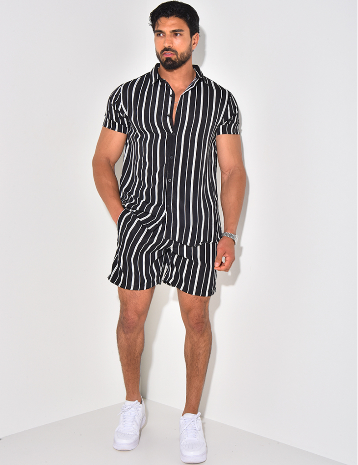 Ensemble short et chemise à rayures Ensemble short et chemise à rayures