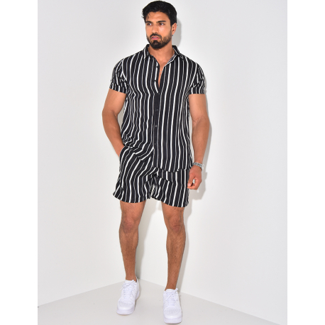 Ensemble short et chemise à rayures Ensemble short et chemise à rayures