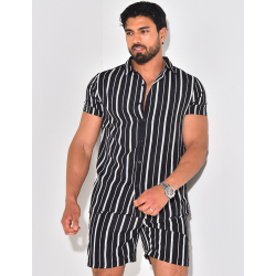 Ensemble short et chemise à rayures Ensemble short et chemise à rayures