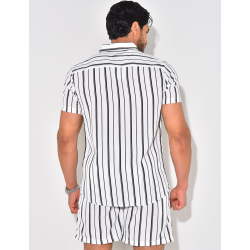 Ensemble short et chemise à rayures Ensemble short et chemise à rayures