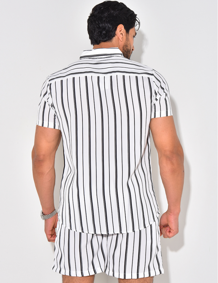 Ensemble short et chemise à rayures Ensemble short et chemise à rayures