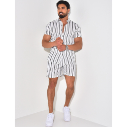 Ensemble short et chemise à rayures Ensemble short et chemise à rayures