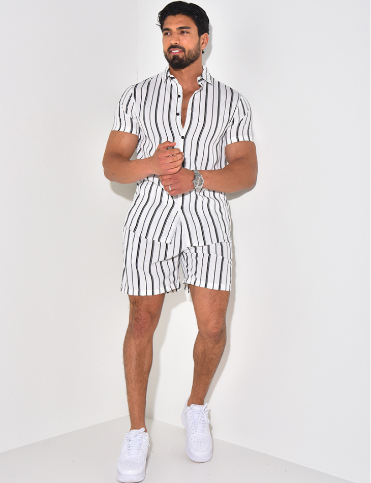 Ensemble short et chemise à rayures Ensemble short et chemise à rayures