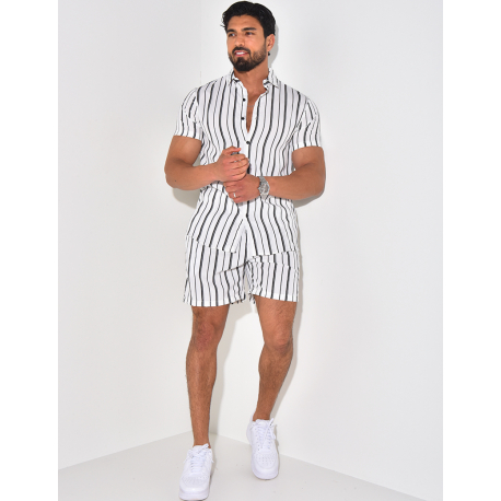 Ensemble short et chemise à rayures Ensemble short et chemise à rayures