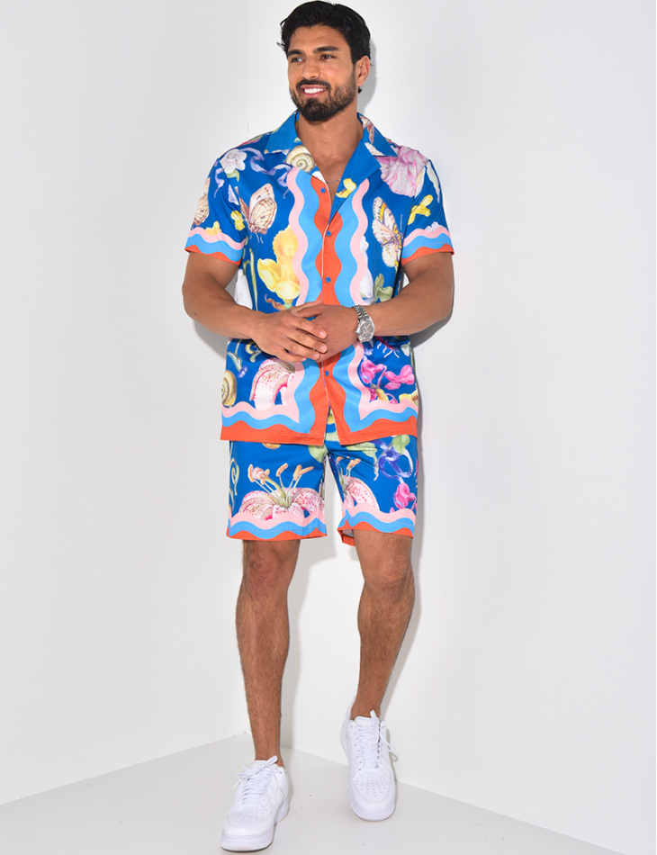 Ensemble short et chemise à motifs Ensemble short et chemise à motifs