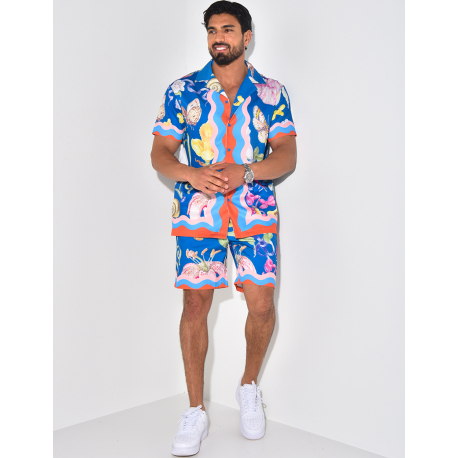 Ensemble short et chemise à motifs Ensemble short et chemise à motifs