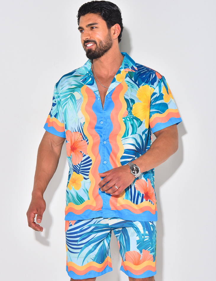 Ensemble short et chemise à motifs Ensemble short et chemise à motifs
