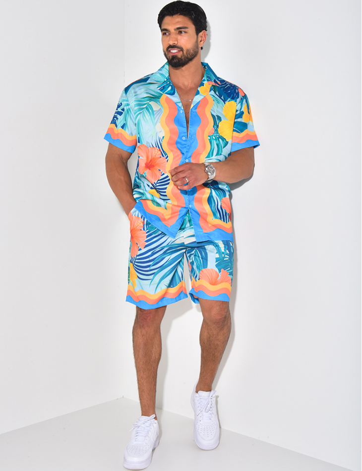 Ensemble short et chemise à motifs Ensemble short et chemise à motifs