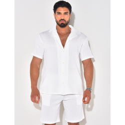 Ensemble short et chemise texturé Ensemble short et chemise texturé