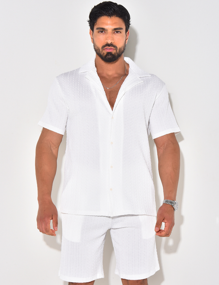 Ensemble short et chemise texturé Ensemble short et chemise texturé