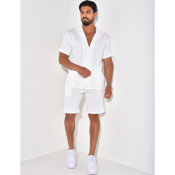 Ensemble short et chemise texturé Ensemble short et chemise texturé