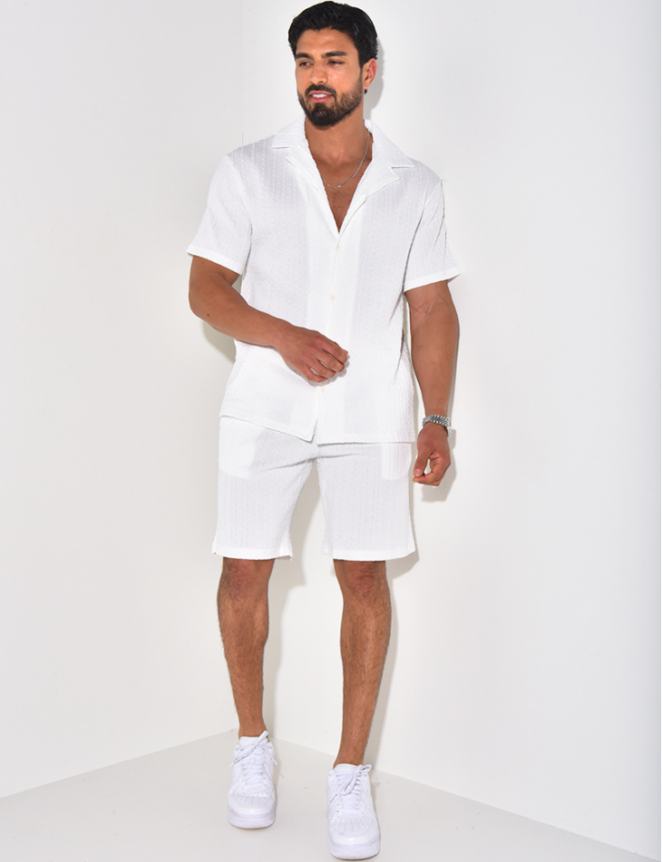 Ensemble short et chemise texturé Ensemble short et chemise texturé