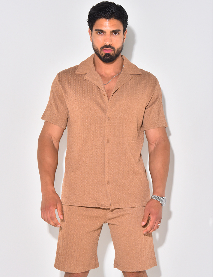 Ensemble short et chemise texturé Ensemble short et chemise texturé