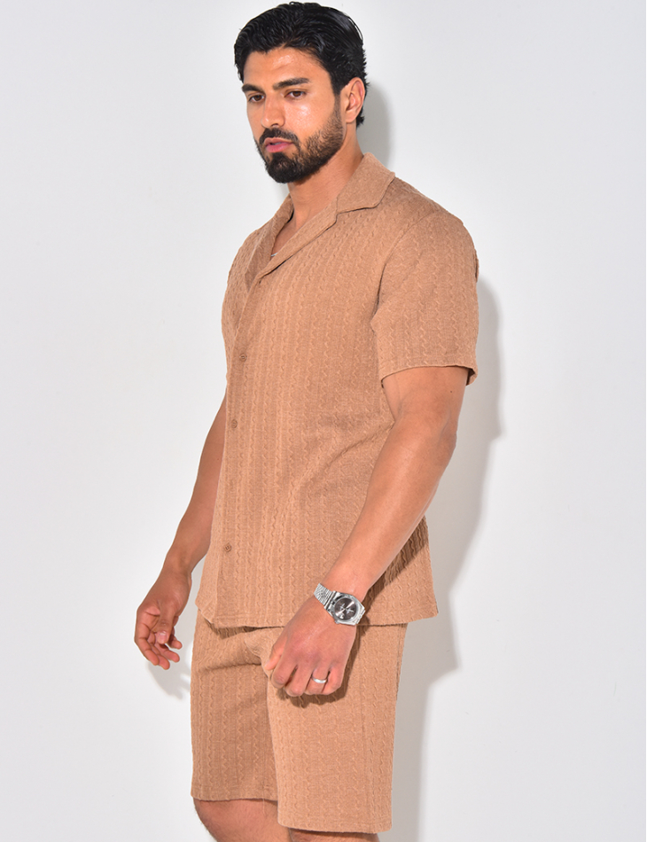 Ensemble short et chemise texturé Ensemble short et chemise texturé